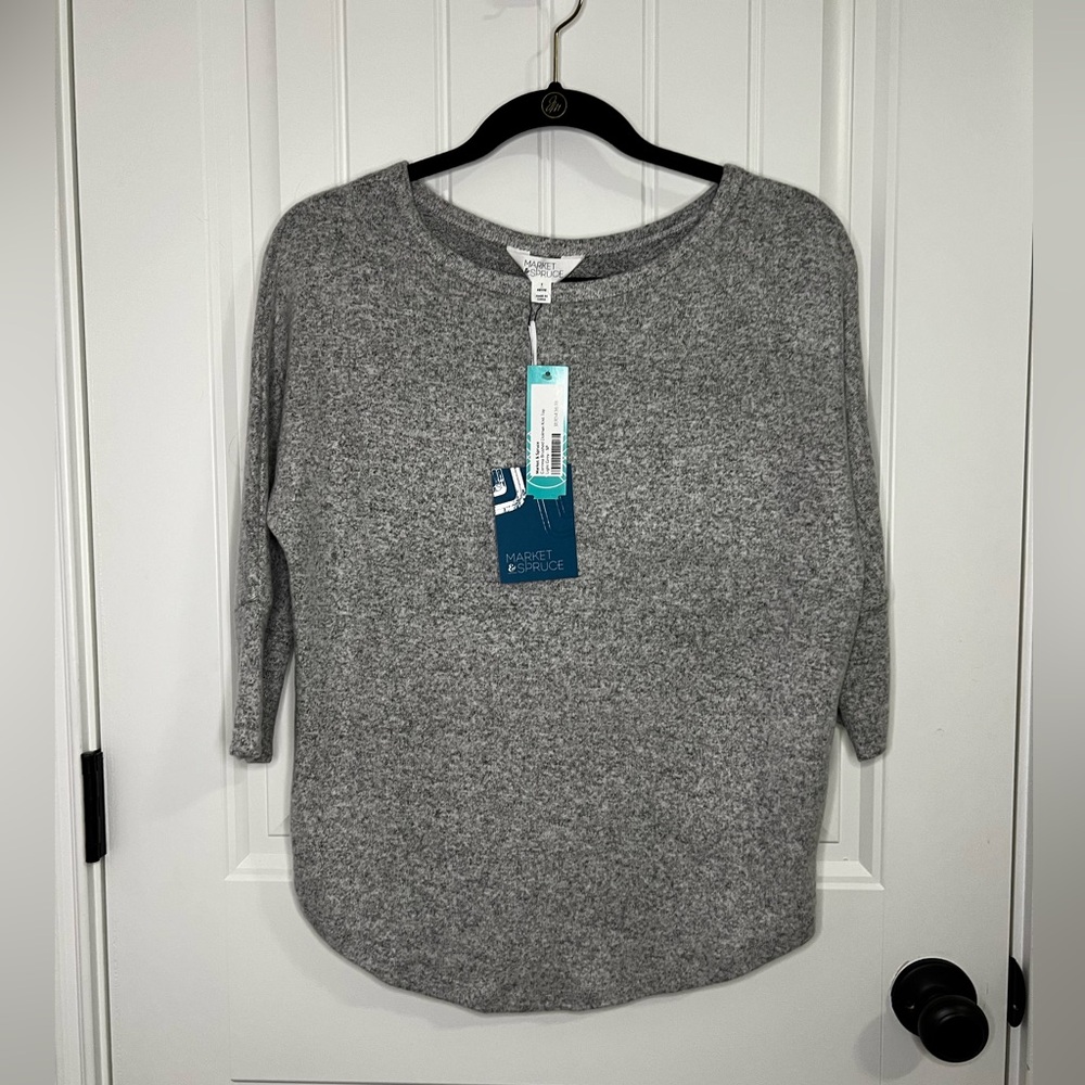 NWT Stitchfix Market & Spruce Corinna Brushed Dolman Knit Top - Light Gray